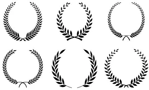 Laurel honor wreath vector on white isolated background. Stock Illustration