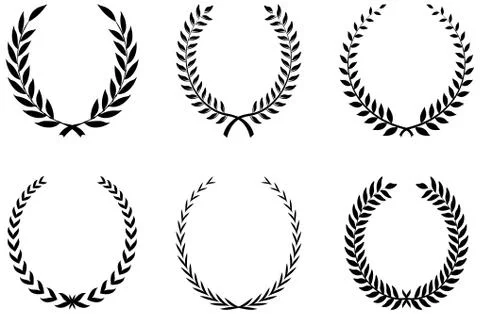 Laurel honor wreath vector on white isolated background. Stock Illustration