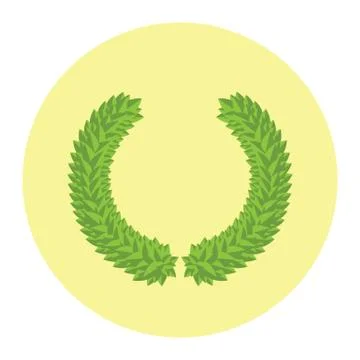 Laurel Leaf Green Flat Style Winner Wreath Illustrazione stock