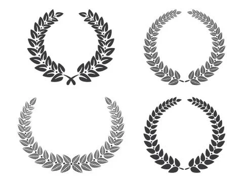 Laurel Leaf Silhouette Set Stock Illustration