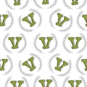 Laurel leaves ornament seamless pattern. Isolated on white background Stock Illustration