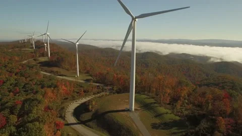 Laurel Mountain WV Wind Turbine POV Stock Footage