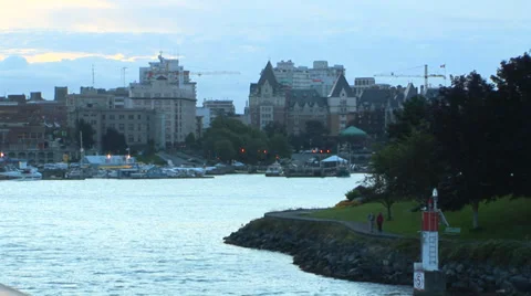Laurel Point on Victoria Waterfront Stock Footage 33604623