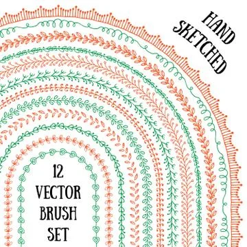 Laurel vector brushes. イラスト素材