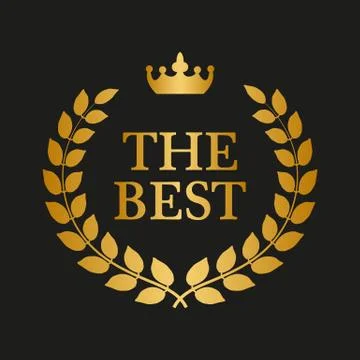 Laurel wreath on black background Stock Illustration