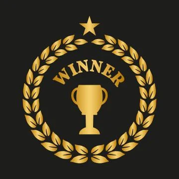 Laurel wreath on black background Stock Illustration