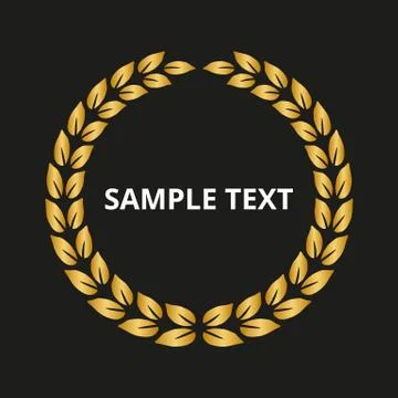 Laurel wreath on black background Stock Illustration