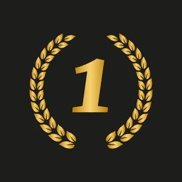Laurel wreath on black background Stock Illustration