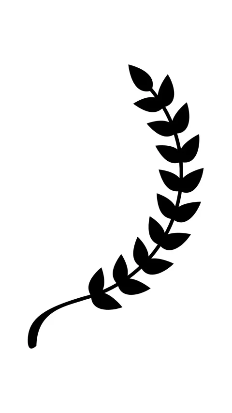Laurel wreath branch icon animation video Stock Footage 330456934
