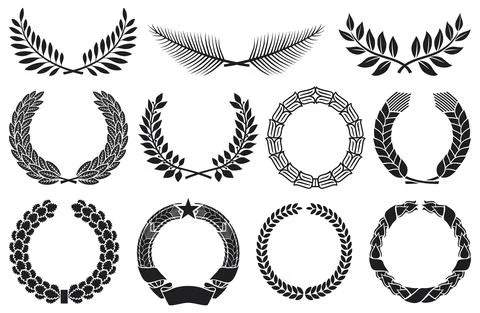 Laurel wreath collection Stock Illustration