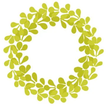 Laurel wreath decorative vector frame isolated on white background Illustrazione stock