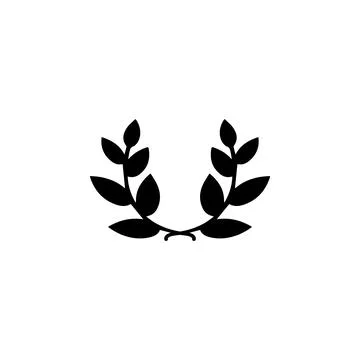Laurel Wreath Flat Vector Icon Stock Illustration