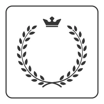 Laurel wreath icon crown flat symbol victory Stock Illustration