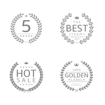 Laurel wreath icons Stock Illustration