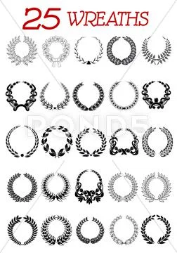 Laurel wreath icons set: Royalty Free Illustration #41392206