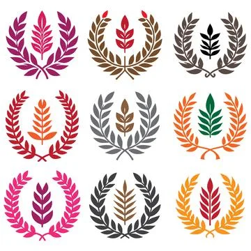 Laurel wreath isolated silhouette vector Stock Illustration