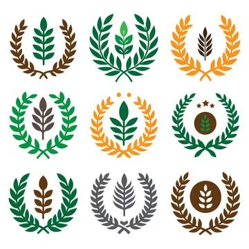 Laurel wreath isolated silhouette vector Stock Illustration