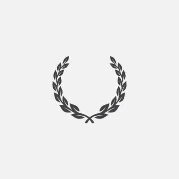 Laurel Wreath leaf Vector icon Stock Illustration