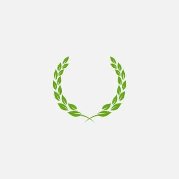 Laurel Wreath leaf Vector icon Stock Illustration