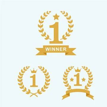 Laurel wreath with number 1 vector Illustrazione stock