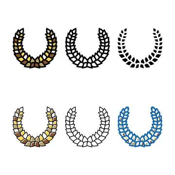 Laurel wreath range ancient rome color icon vector Ilustración de archivo
