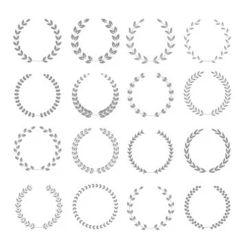 Laurel wreath set Stock Illustration