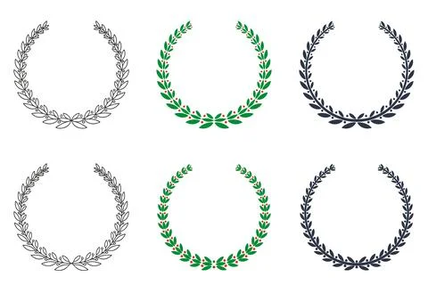 Laurel wreath set Stock Illustration
