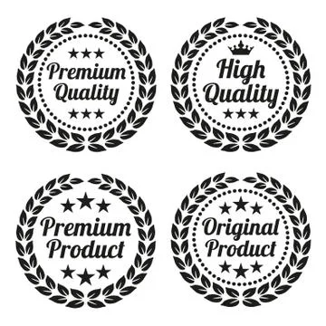 Laurel wreath set on white background. Stock Illustration