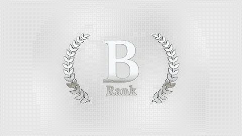 A laurel wreath with silver “Rank B” text that appears and glows 库存影片 345106756