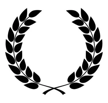 Laurel wreath vector in black on white background Stock Illustration