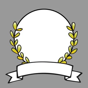 Laurel wreath vector frame on grey background Stock Illustration