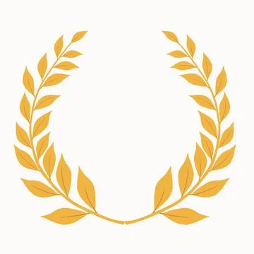 Laurel wreath. Vector isolated image of Laurel wreath in gold color. Stock Illustration
