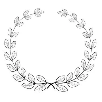 Laurel wreath vector, isolated on white Stock Illustration