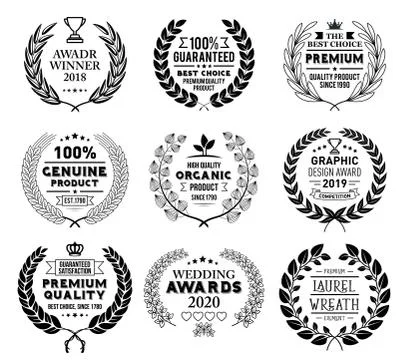 Laurel Wreath Vector Sollections Illustrazione stock