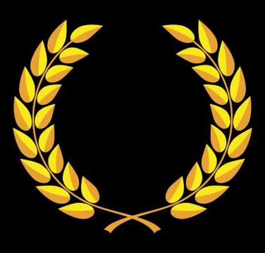 Laurel wreath vector in two shades of yellow Stock Illustration