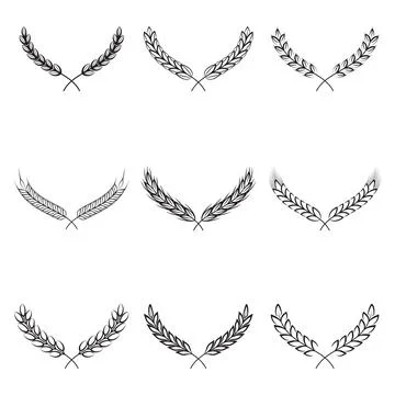 Laurel wreath vector. Winner symbol. Sports topics. Set of images on a white  Stock Illustration