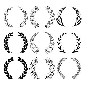 Laurel wreath vector. Winner symbol. Sports topics. Set of images on a white  Stock Illustration