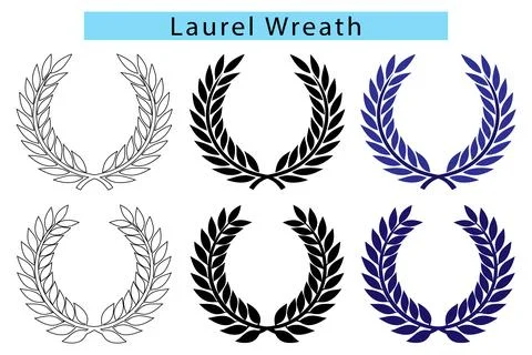 Laurel wreath of victory icon, Laurel wreath vector, Laurel wreath floral イラスト素材