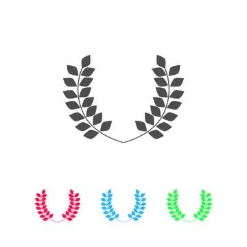 Laurel Wreaths icon flat. Stock Illustration