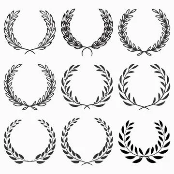 Laurel wreaths set Stock Illustration