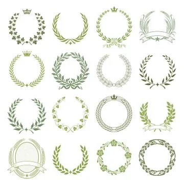 Laurel Wreaths Vector Collection Illustrazione stock
