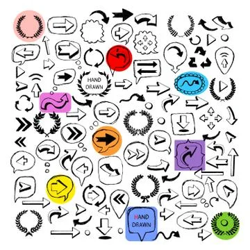 Laurel wreath,Speech bubbles, Arrows,Frames Stock Illustration