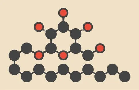Lauryl glucoside molecule Stock Illustration