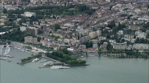 Lausanne aerial Stock Footage 65379073