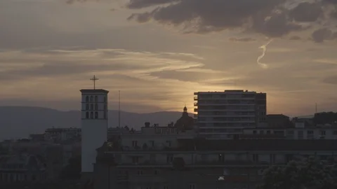 Lausanne Sunset Video stock 123425469