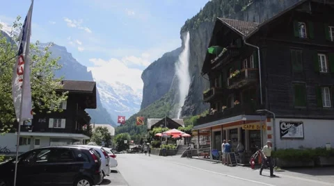 Lauterbrunnen waterfall Video stock 65258853