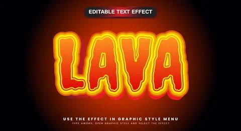 Lava 3D editable text effect template 스톡 일러스트