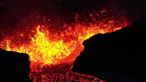 Lava Boil Up-Close Volcano Video stock 272191363