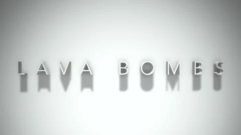 Lava Bombs 3D title animation with shadows on a white background Stock Footage 296671072