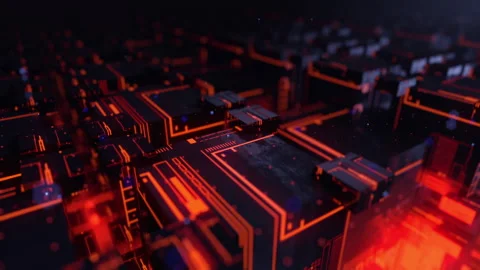 Lava cubes VJ CGI loop Stock Footage 234248822